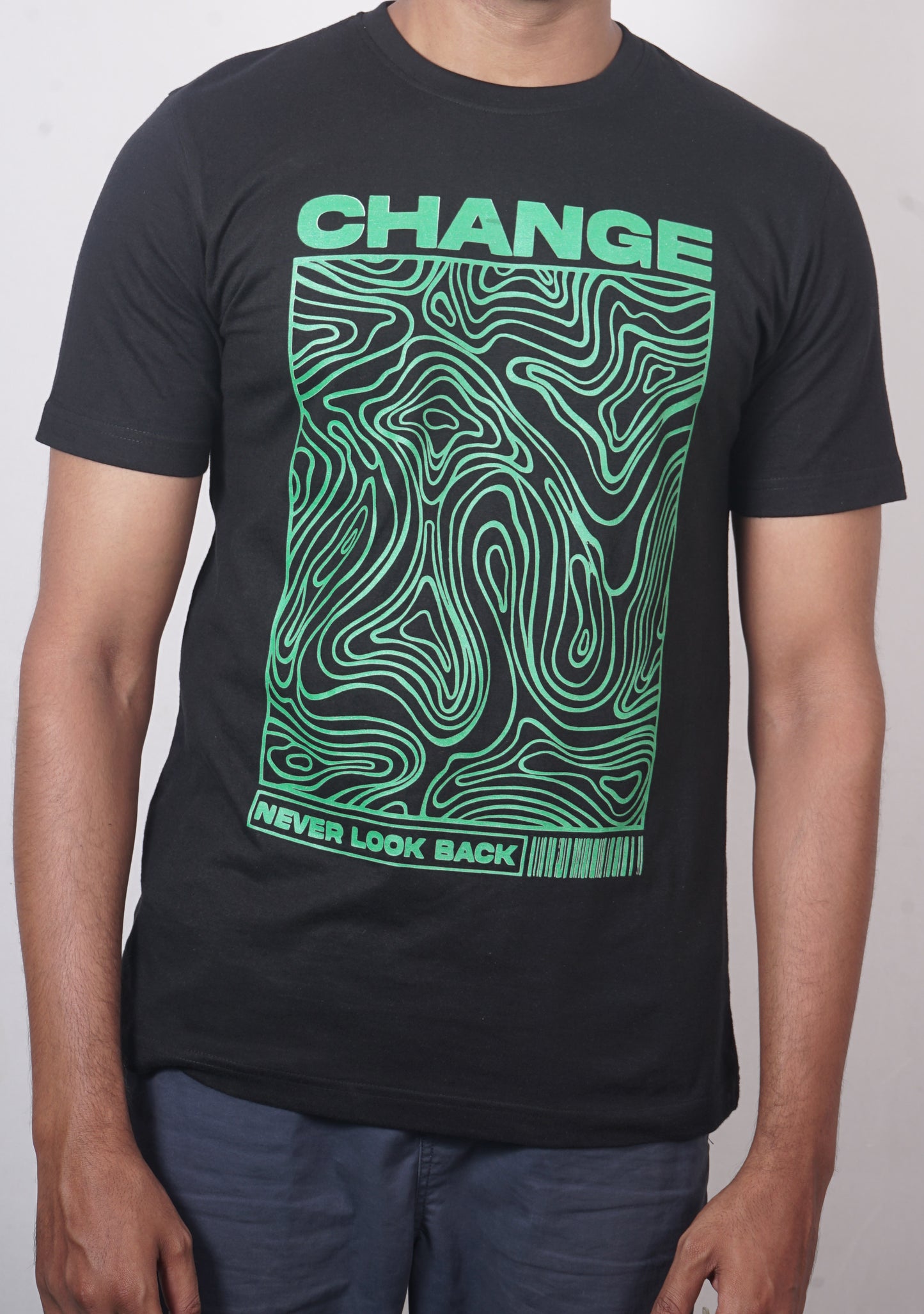 change - mens black t shirt