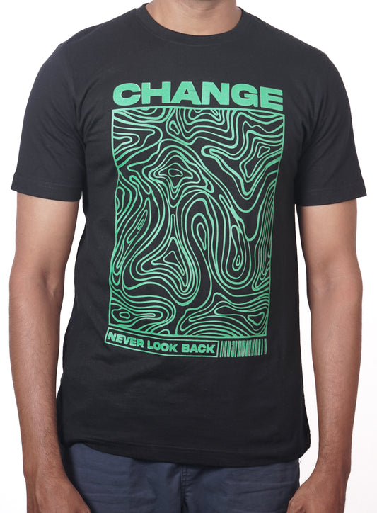 change - mens black t shirt