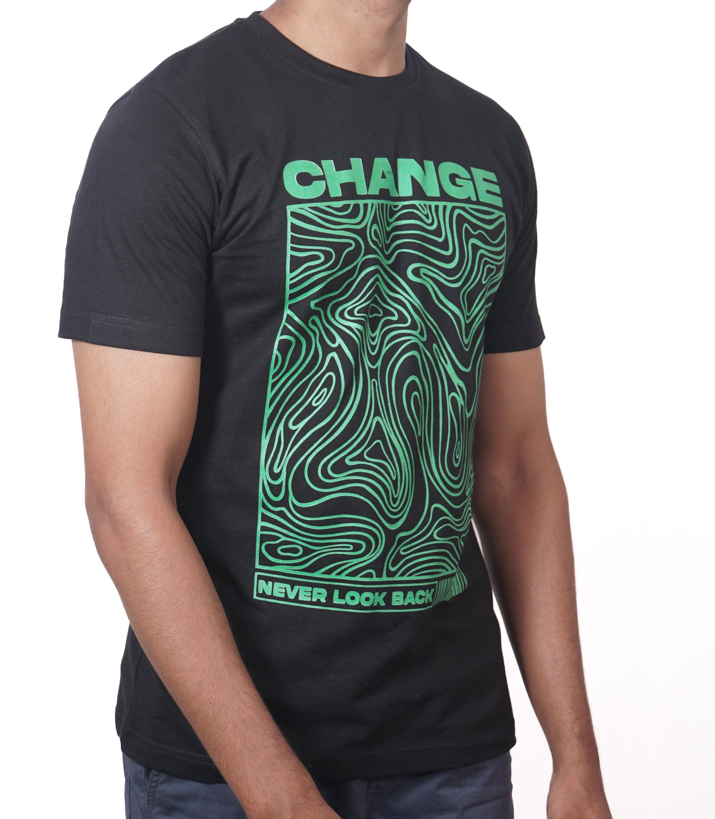 change - mens black t shirt