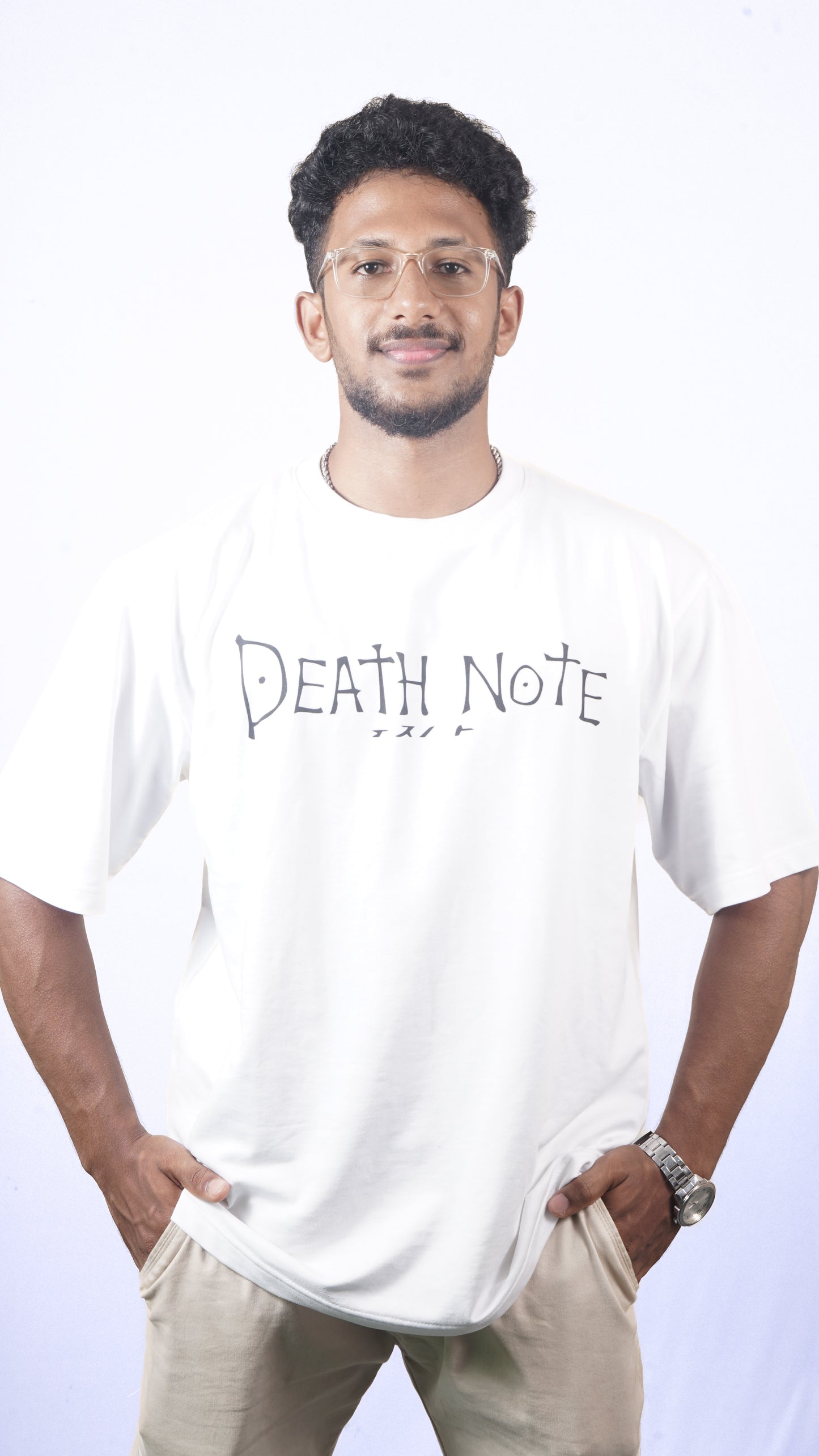 death note mens oversized white t shirt