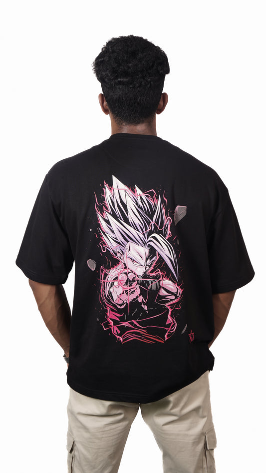 goku - mens black oversized t shirt