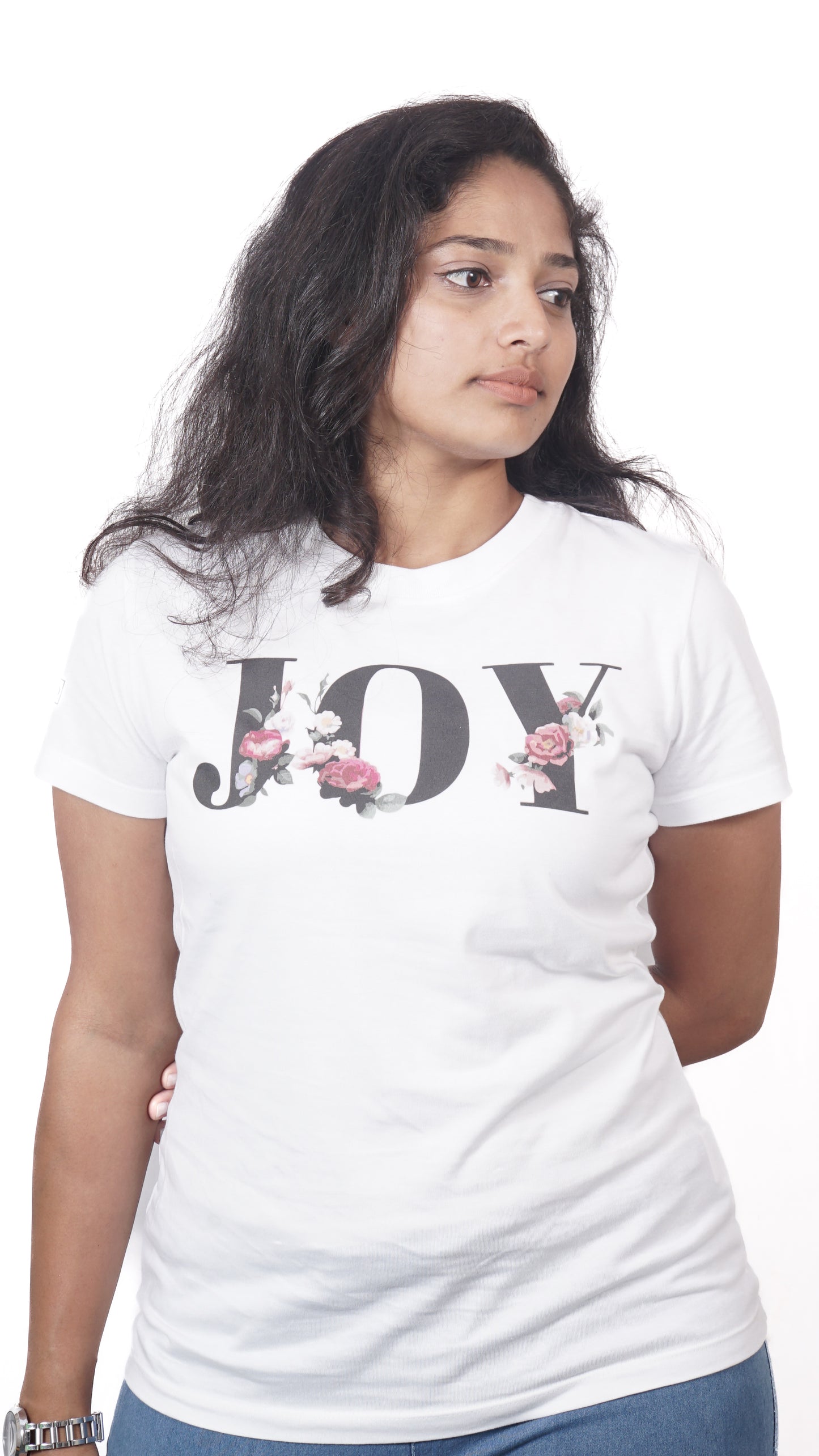 joy - womens white tshirt