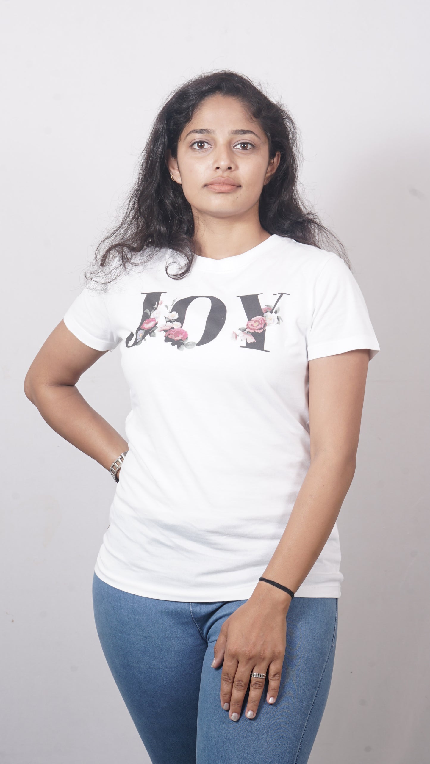 joy - womens white tshirt