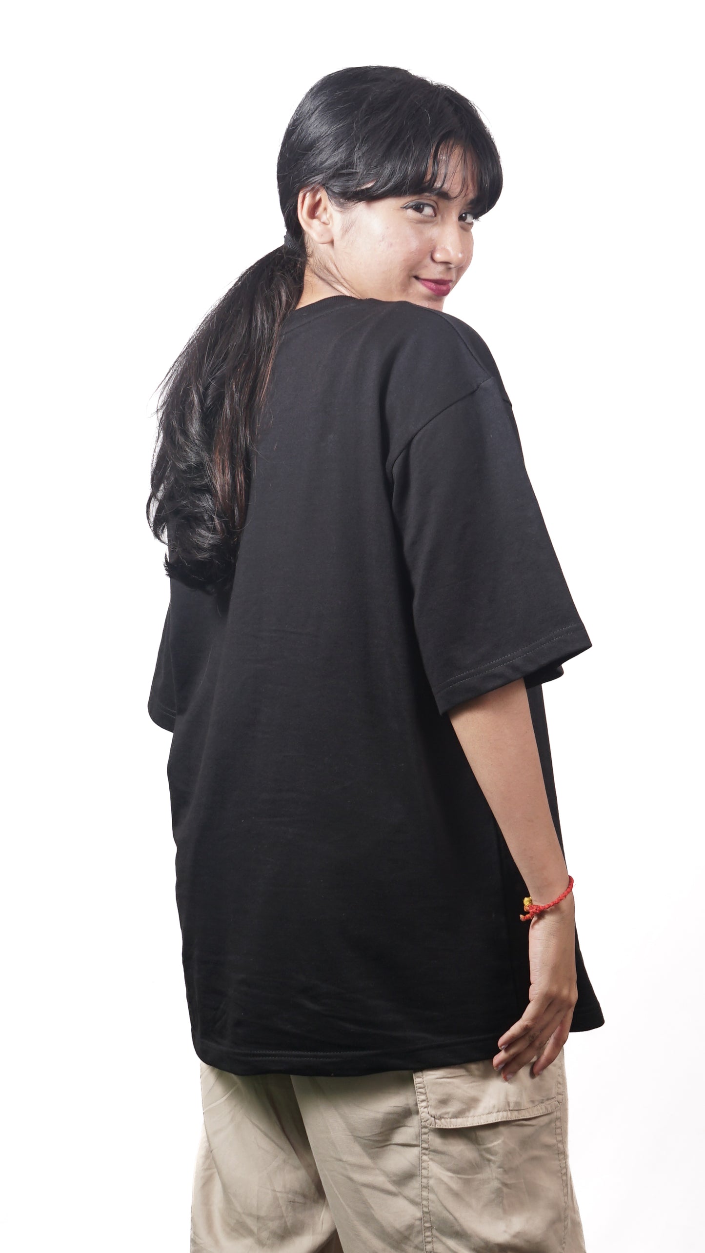 love yourself - womens black oversized tshirt