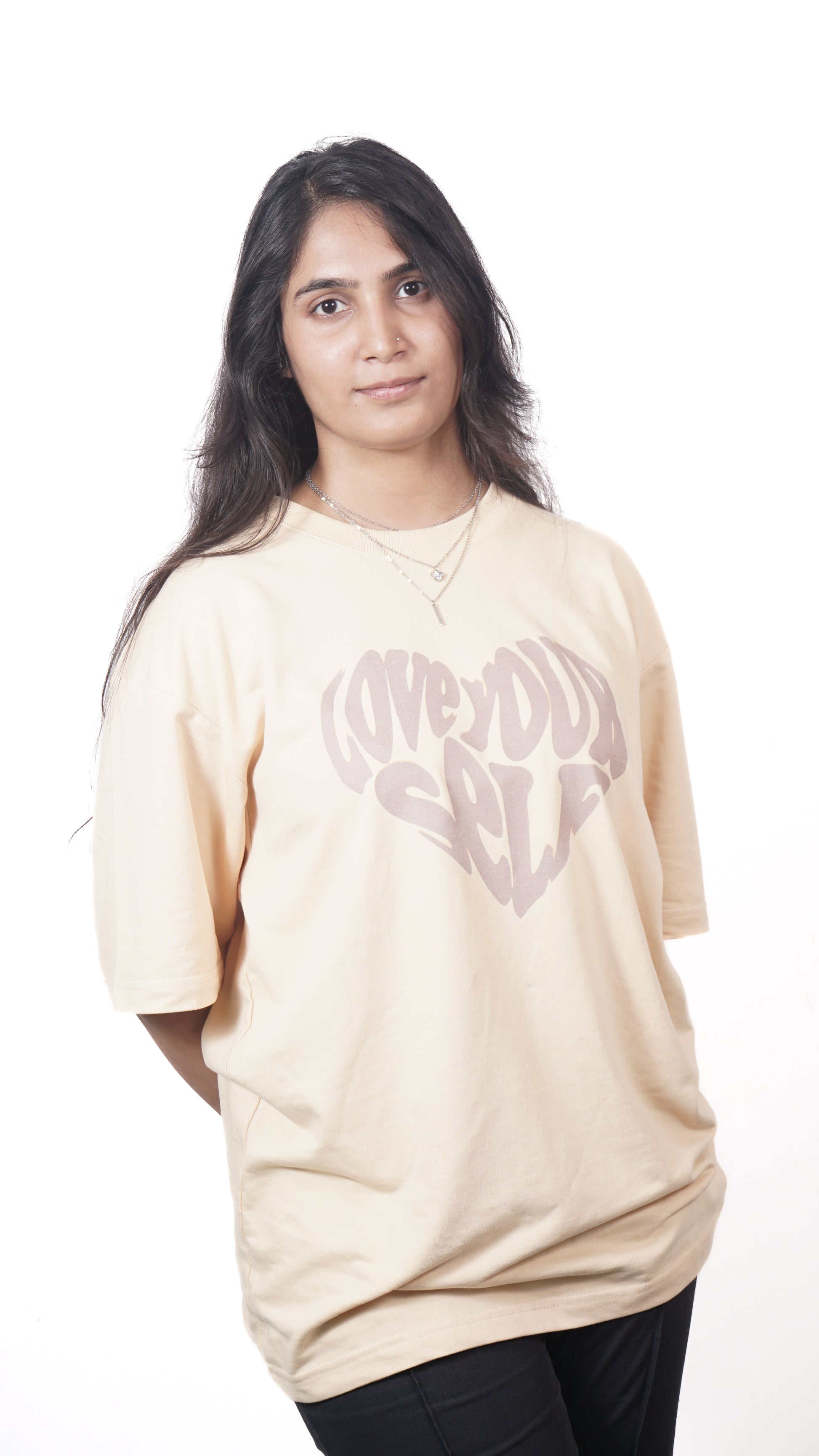 beige oversized tshirt