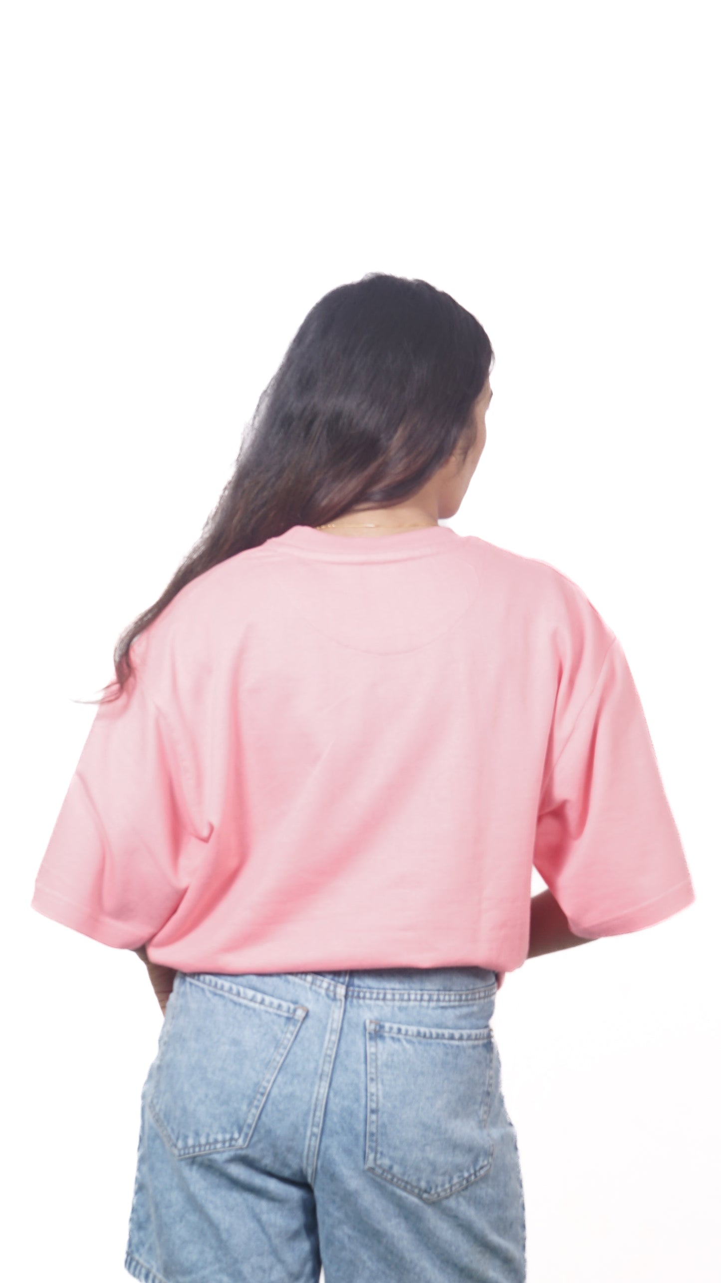 panda - womens  pink oversized tshirt.